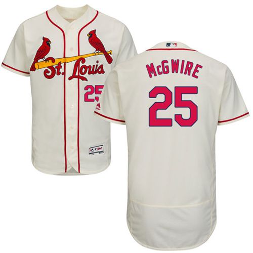 Cardinals #25 Mark McGwire Cream Flexbase Authentic Collection Stitched MLB Jersey - Click Image to Close